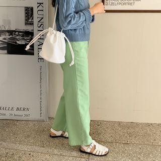 Pastel Cotton Wide-leg Pants