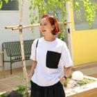 Pocket-detail Color-block T-shirt
