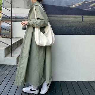 Drawstring-waist Maxi Field Coat