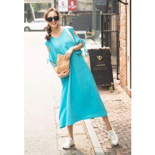 Tie-sleeve A-line Long Dress
