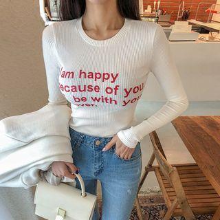 Lettered Ribbed Slim Top