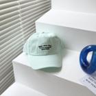 Lettering Embroidered Baseball Cap Mint Green - One Size