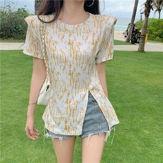 Short-sleeve Splash Print Top