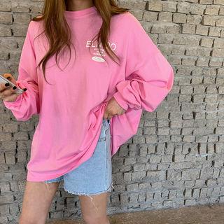 Lettered Oversized Lightweight Pullover