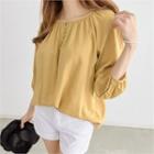 Button-detail Raglan-sleeve Top