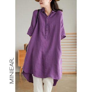 Elbow-sleeve Tunic Shirt