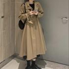 Asymmetric Belted Trench Coat