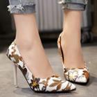 Floral Print Pointed Pumps