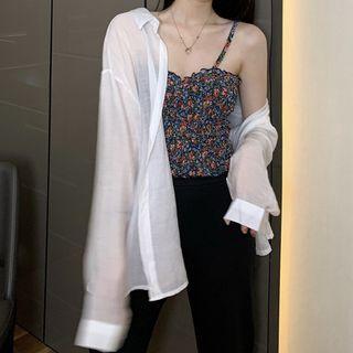 Floral Camisole Top / Shirt / Wide Leg Pants