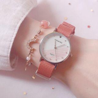 Set: Printed Strap Watch + Bracelet