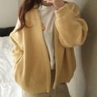 Open Front Cardigan Light Yellow - One Size