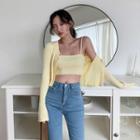 Knit Set: Cropped Cardigan + Camisole Top