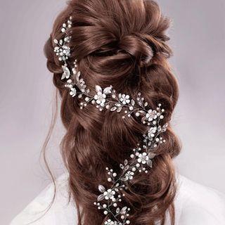 Wedding Flower Faux Crystal Headpiece