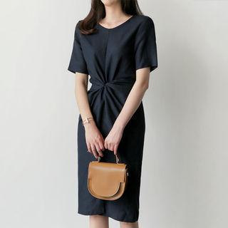 Tie-back Slit-front Dress