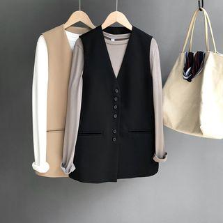 V-neck Pocketed Vest