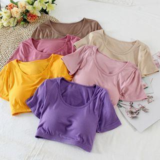 Plain U-neck Top