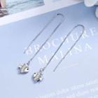 Cz Fish Threader Earring 1 Pair - Copper Plated - Silver - One Size