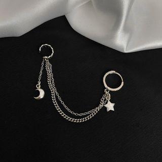 Star & Crescent Hoop Earring