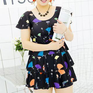 Fan Print Swimdress