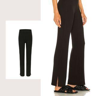 High-waist Slit Straight-fit Pants