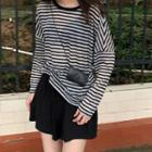 Wide-leg Shorts / Striped Long-sleeve T-shirt