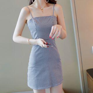 Spaghetti Strap Mini Plaid Dress