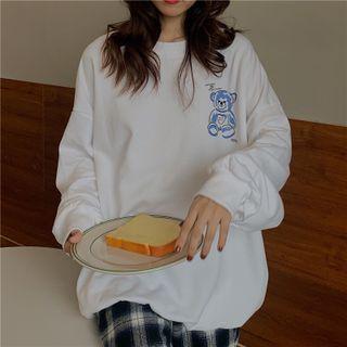 Long-sleeve Bear Print Sweatshirt