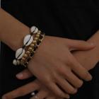 Set Of 3: Alloy / Shell Bracelet (assorted Designs) 0660 - Gold - One Size