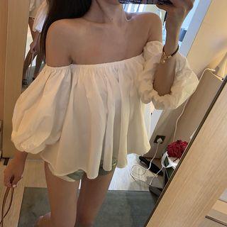 Off-shoulder 3/4-sleeve Top White - One Size