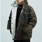 Reversible Hooded Padded Button Jacket