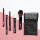 Memebox - I'm Meme I'm Brush #b014 Mini Brush Set: Mini Powder Brush + Mini Contour Brush + Mini Eyeshadow Brush + Mini Eyeshadow Blending Brush + Mini Eyebrow Brush + Mesh Pouch 6pcs