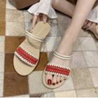 Two Tone Double Strap Slippers