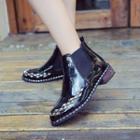 Studded Patent Ankle Boots
