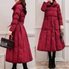 Belted Long Padded Zip Coat