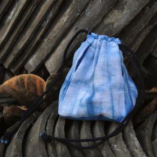 Tie-dyed Drawstring Pouch Blue - One Size