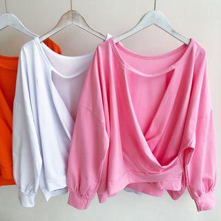 Open Wrapped-back Pullover