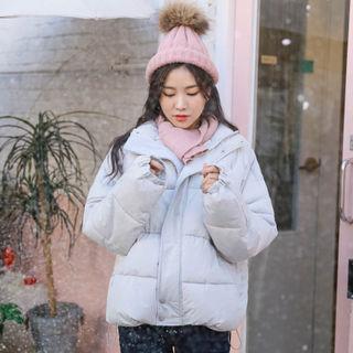 Funnel-neck Zip-side Padded Jacket