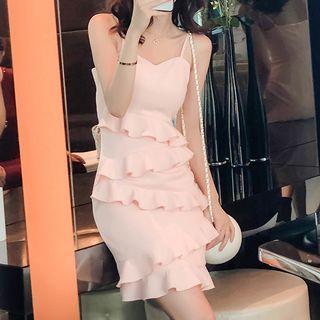 Ruffle-layered Sleeveless Dress