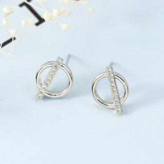 Rhinestone Alloy Geometric Earring