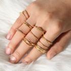 Set Of 12: Alloy Ring (assorted Designs) As Shown In Figure - One Size