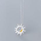 Sun 925 Sterling Silver Necklace S925 Silver - Yellow & White - One Size