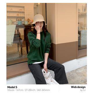 Layered-hem Fleece-lined Pullover