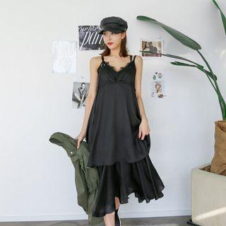 Sleeveless Tiered Chiffon Long Empire Dress