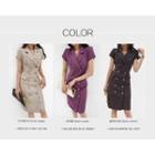 Double-breasted Midi Linen Dress