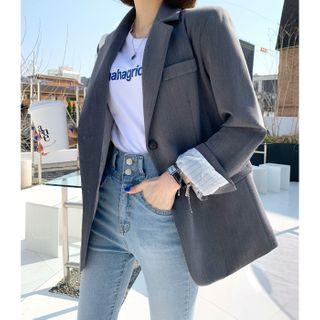 Single-breasted Stripe-lined Blazer