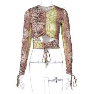 Long-sleeve Snakeskin Top