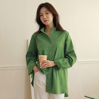 Dip-back Button-side Shirt