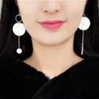 Non-matching Scallop Disc Dangle Earring