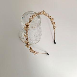 Faux Crystal Rhinestone Bow Headband Champagne - One Size