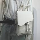 Transparent Panel Faux-leather Backpack